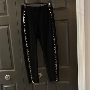 Michael Kors Black Leggings with Gold Studs